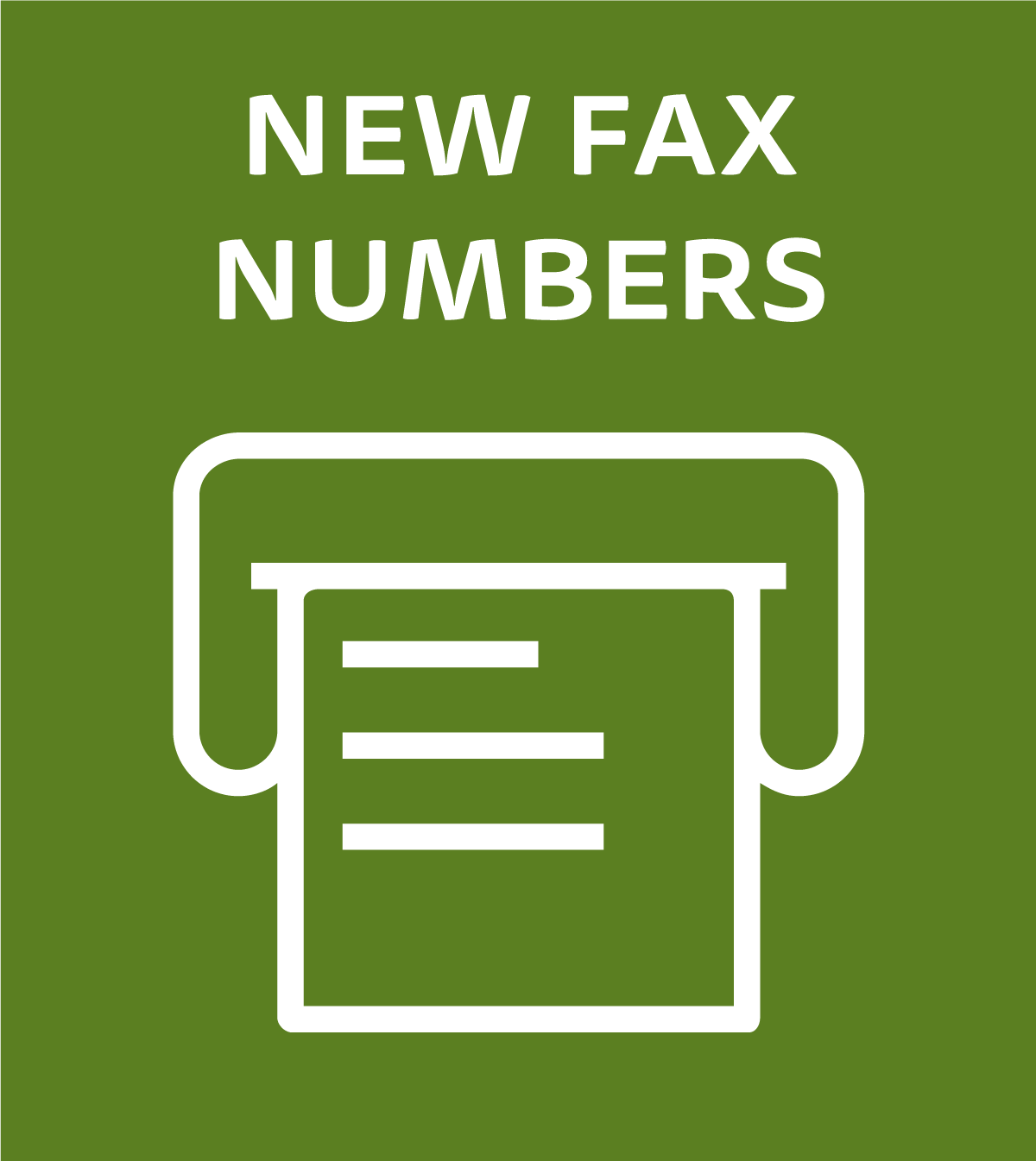 New Fax Numbers