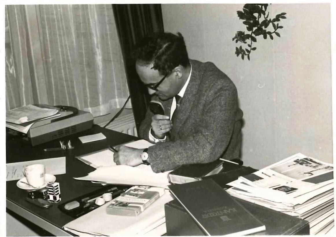 Patent attorney at his desk